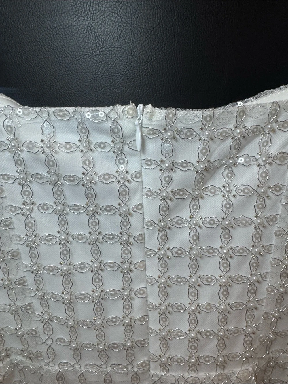 Altar’d State Square Neck White beaded Mateo Mini Dress
